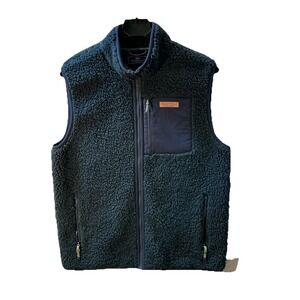 Vineyard Vines Sherpa Fleece Vest Mens Medium Marthas Vineyard Navy Full Zip
